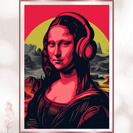 Mona Beats - Kulaklıklı Mona Lisa Pop Art Poster