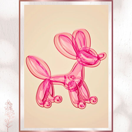 Pembe Balon Köpek - Modern Pop Art Poster