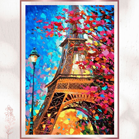 Eiffel Kulesi Renkli Tablo - Paris Temalı Bahar Pleksi Dekor