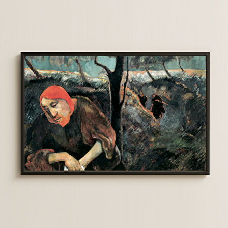 Melankolik Figürlü Gauguin UV Baskılı Tablo