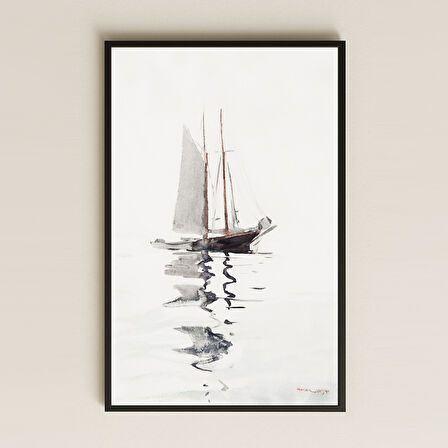 Minimal Yelkenli Manzara UV Baskılı Sanat Tablosu