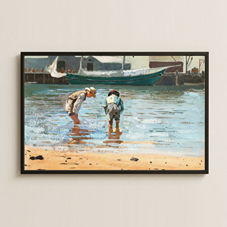 Deniz Kenarında Çocuklar UV Baskılı Yazlık Tablo