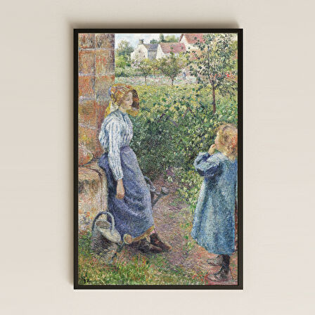 Anne ve Çocuk Bahçede - UV Baskılı Sanat Tablosu
