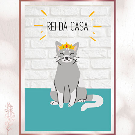 Rei da Casa - Kral Kedi Minimalist Mizahi Poster