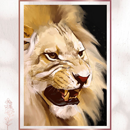 Kükreyen Aslan - Güç ve Liderlik Temalı Modern Poster