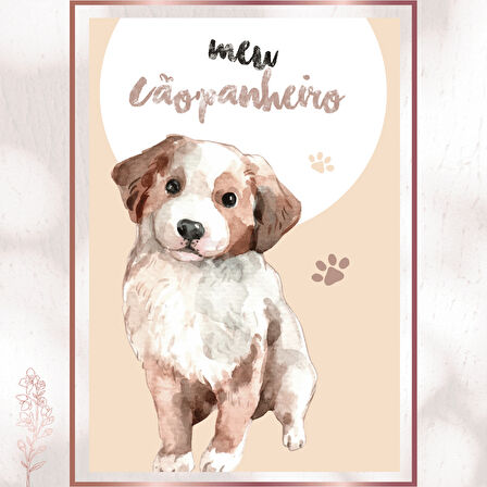 Benim Can Yoldaşım - Sulu Boya Sevimli Köpek Posteri