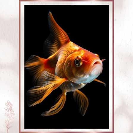 Altın Japon Balığı - Zarafet ve Işık Modern Sanat Posteri