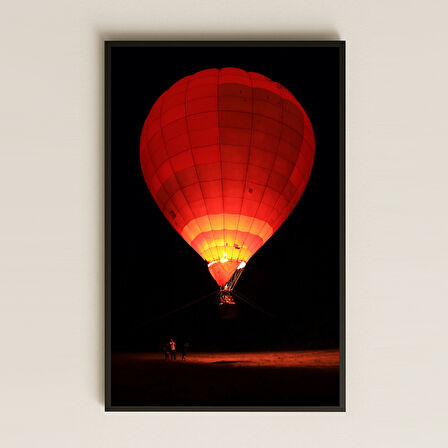 Gece Yanan Balon UV Baskılı Dikey Atmosferik Tablo