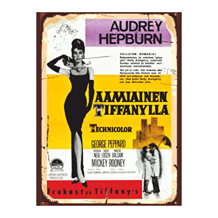 Audrey Hepburn Retro Poster | Tiffany'de Kahvaltı