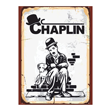 Charlie Chaplin Retro Tablo | Siyah Beyaz Klasik Poster
