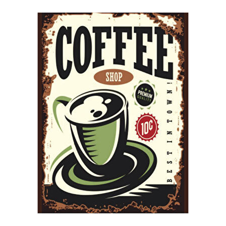 Coffee Shop Retro Ahşap Poster Tablo | Vintage Kahve Temalı Duvar Dekoru