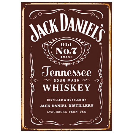Jack Daniel's Tennessee Whiskey Temalı Ahşap Retro Poster Tablo