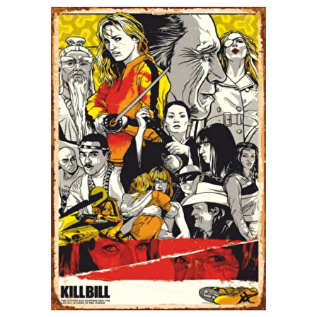 Kill Bill Film Temalı Tarantino Stili Ahşap Retro Poster Tablo
