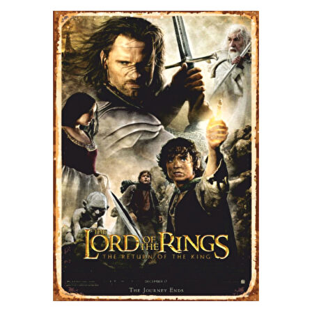 The Lord of the Rings Return of the King Temalı Ahşap Retro Poster Tablo