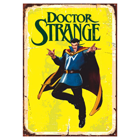 Doctor Strange Marvel Temalı Ahşap Retro Çizgi Roman Poster Tablo