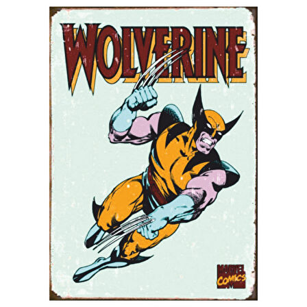 Wolverine Marvel Çizgi Roman Temalı Ahşap Retro Poster Tablo