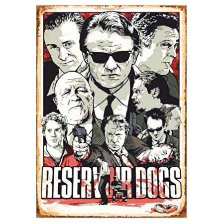 Reservoir Dogs Retro Ahşap Tablo - Tarantino Temalı Suç Filmi Posteri