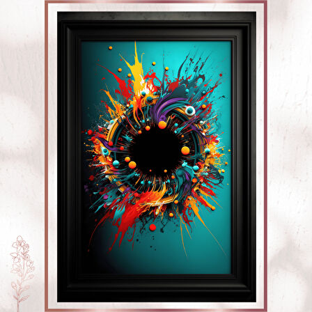 Soyut Renk Patlamalı Spiral Tablo - Modern Enerjik Pleksi Dekor