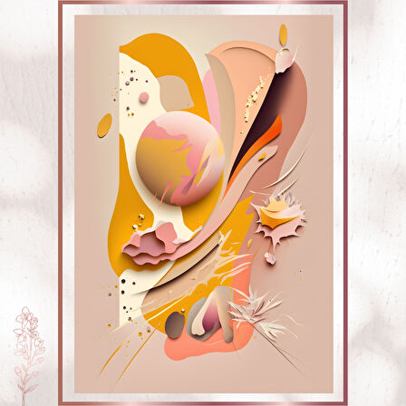 Pastel Renkli Soyut Akış Tablosu - Yumuşak Tonlu Pleksi Dekor