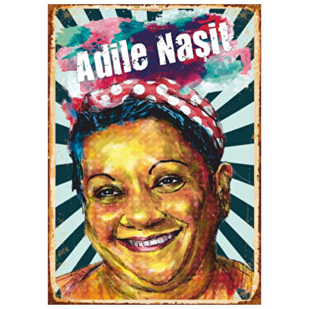 Adile Naşit Retro Ahşap Tablo - Türk Sinemasının Gülümseyen Annesi Portresi