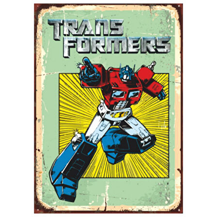 Transformers Optimus Prime Retro Ahşap Tablo - Çizgi Film Temalı Koleksiyon Afişi