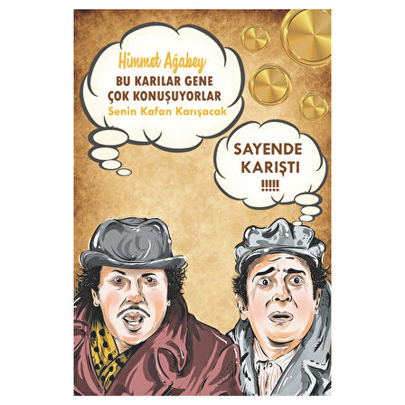 Hababam Replikli Retro Ahşap Tablo – Kafa Karıştı Mizah Tasarımı