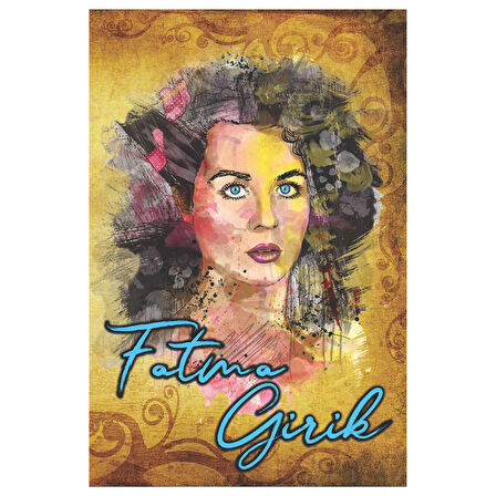 Fatma Girik Portresi Retro Ahşap Tablo – Suluboya Stilinde Nostaljik İllüstrasyon