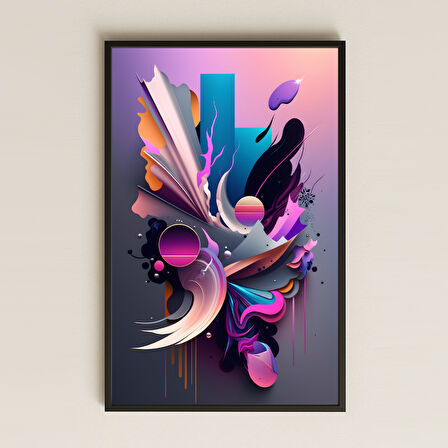 Galaktik Soyut Renk Patlaması Şeffaf Pleksi Tablo