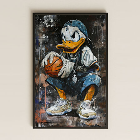 Hip-Hop Basketbolcu Ördek Tasarımlı Şeffaf Pleksi Tablo