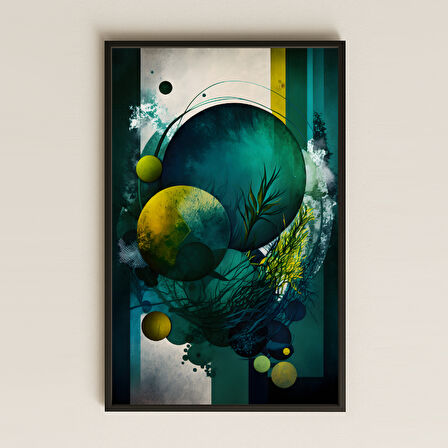 Soyut Doğa ve Gezegen Formlu Şeffaf Pleksi Tablo