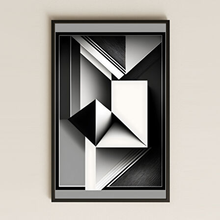 Monokrom Mimari Geometri Şeffaf Pleksi Tablo