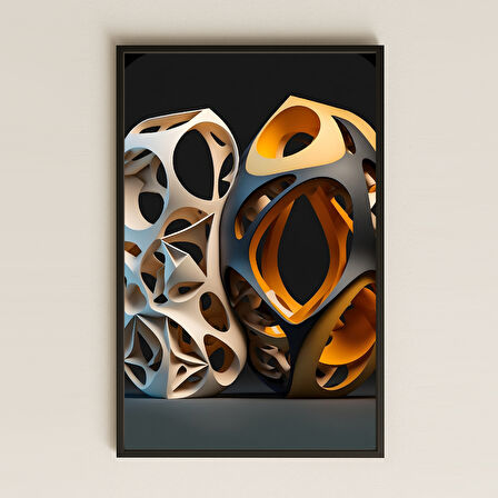 Parametrik Organik Formlu Şeffaf Pleksi Tablo