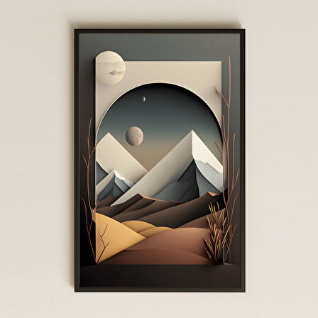 Retro Gezegensel Manzara Şeffaf Pleksi Tablo