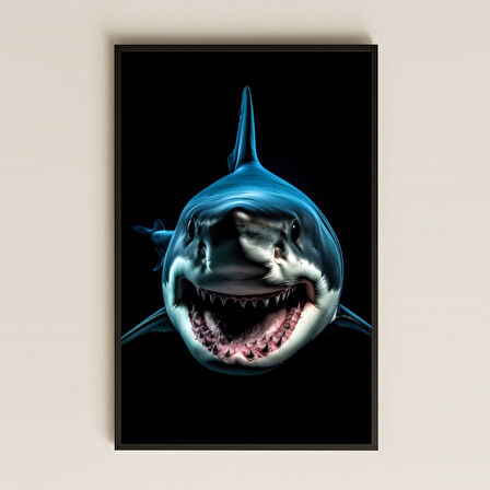 Hiperrealist Köpekbalığı Tasarımlı Şeffaf Pleksi Tablo