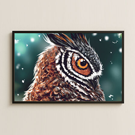 Baykuş Dijital Sanat Tasarımı Pleksi Tablo