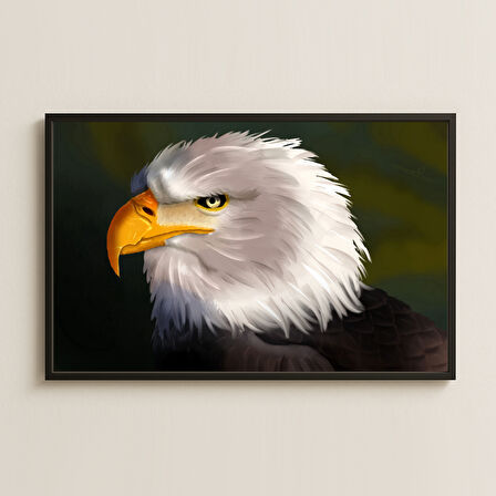 Gerçekçi Kartal Portresi Dijital Sanat Pleksi Tablo