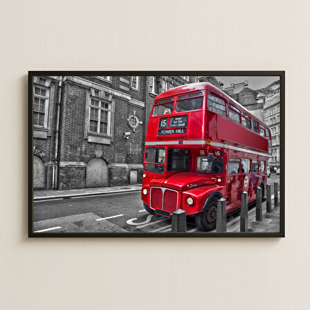 Londra Kırmızı Otobüs Temalı Pleksi Tablo