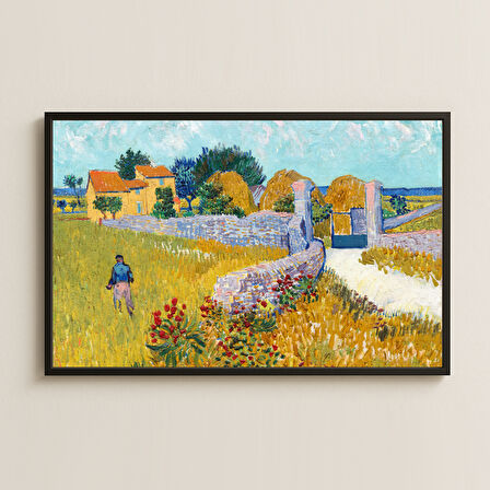 Van Gogh Sarı Evler ve Taş Duvarlar Pleksi Tablo