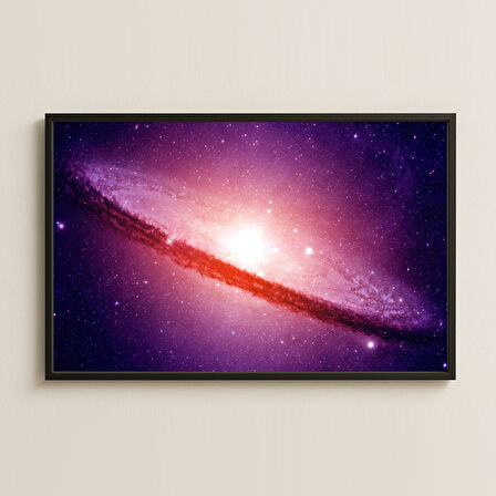 Mor Spiral Galaksi Temalı Pleksi Tablo - Uzay Dekorasyonu