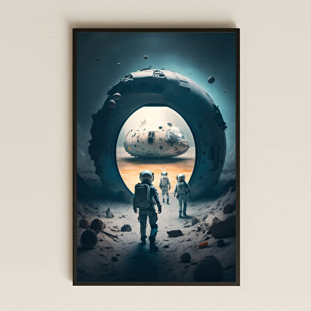 Halka Yapı ve Uzay Üssü Temalı Astronot Pleksi Tablo - Bilimkurgu Sahnesi Dekoru