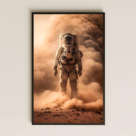 Mars Kum Fırtınasında Yürüyen Astronot Pleksi Tablo - Sinematik Uzay Dekoru