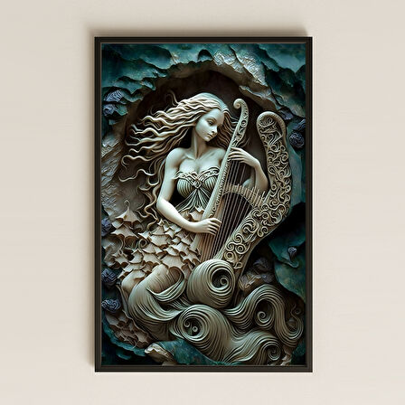 Denizkızı ve Arp Temalı Pleksi Tablo
