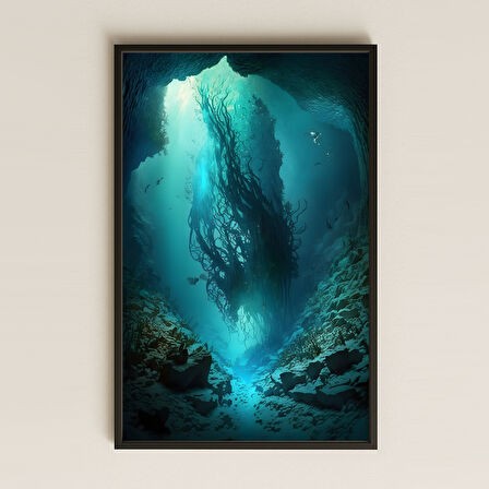 Su Altı Mağarası Temalı Pleksi Tablo