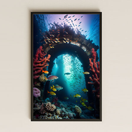 Denizaltı Kemer Geçidi ve Mercanlar Temalı Pleksi Tablo