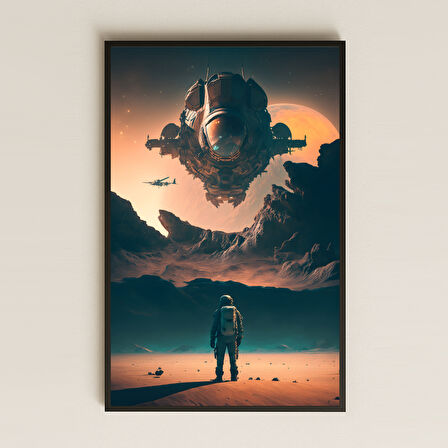 Dev Uzay Gemisine Bakan Astronot Temalı Pleksi Tablo - Sinematik Bilimkurgu Dekoru