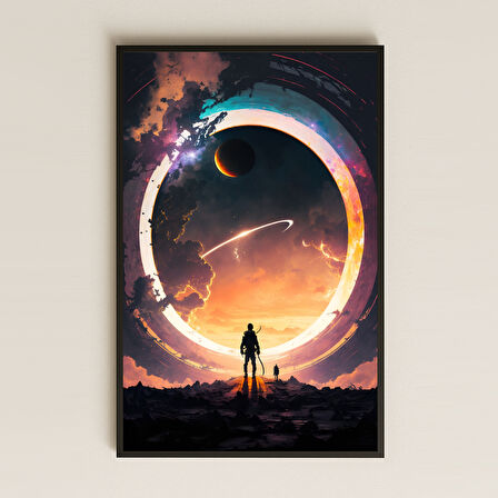 Galaktik Portal ve Astronot Temalı Pleksi Tablo - Bilimkurgu Epik Manzara Dekoru