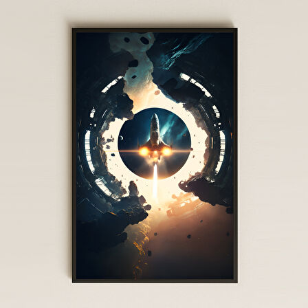 Yörünge Halkasından Fırlayan Roket Temalı Pleksi Tablo - Kozmik Çıkış Anı