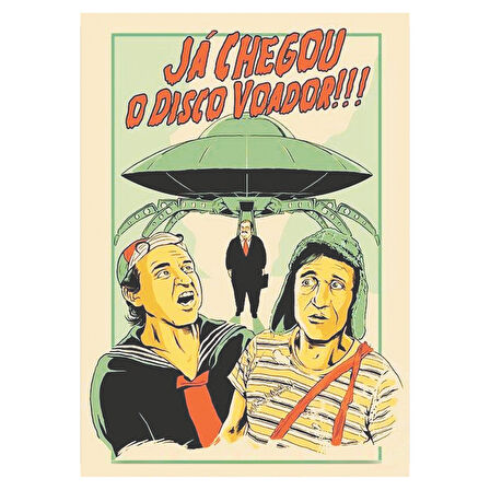 El Chavo del Ocho UFO Poster | Retro Ahşap Komedi Tablosu