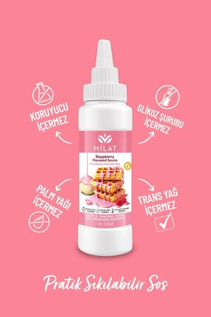 Frambuaz Aromalı Tatlı Sos 300 g - Waffle & Krep & Pankek & Tatlı & Dondurma Sosu