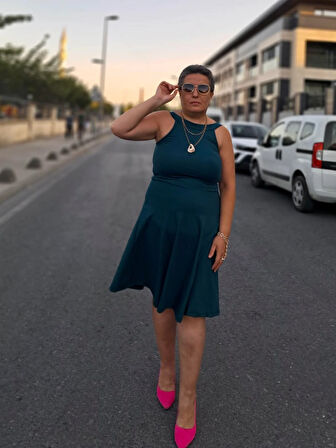 HALTER HAKA KLOŞ ELBİSE